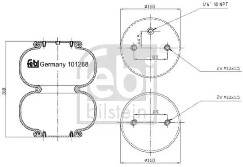 Image of FEBI BILSTEIN 101268 Boot, air suspension Rear Axle Boot,air suspension (324)