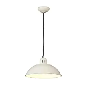 Image of 1 Bulb Ceiling Pendant Light Fitting Cream LED E27 60W Bulb
