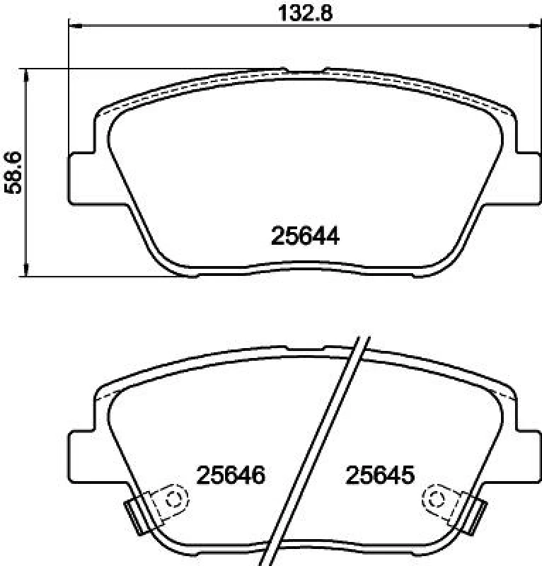 Image of HELLA Brake pad set HELLA 8DB 355 020-551