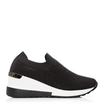 Image of Moda In Pelle Black 'Arolia' Wedge Heel Trainers - 3