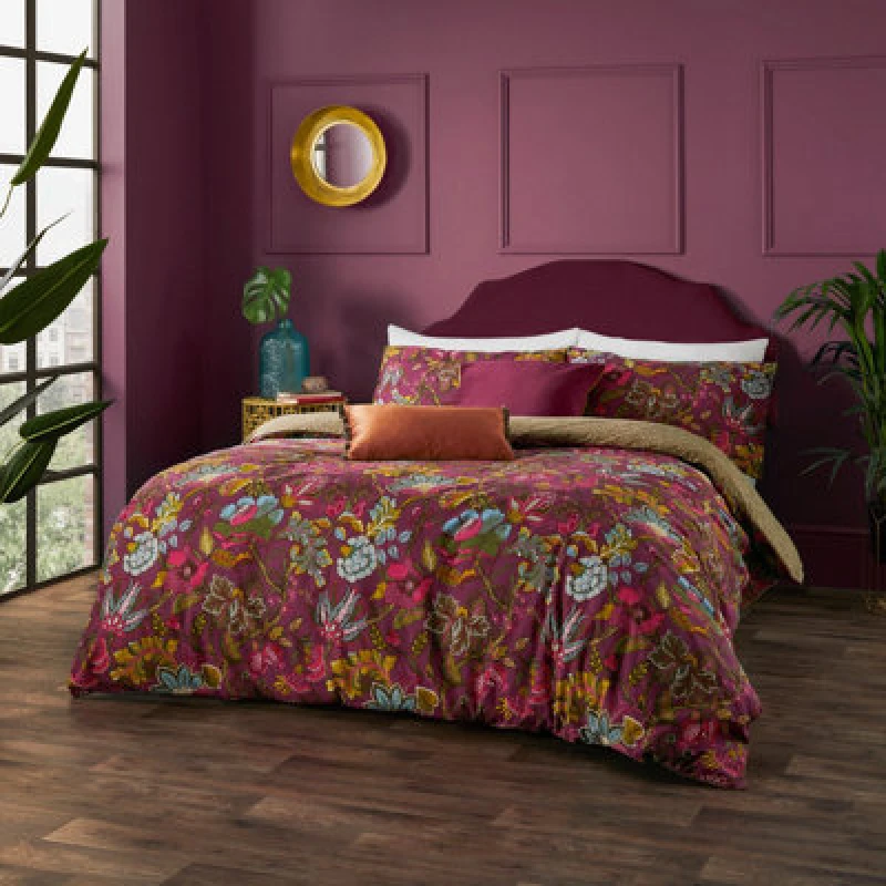 Image of Viranai Exotic Floral Duvet Cover Set Cerise, Cerise / Single