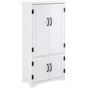 Image of Accent Floor Storage Cabinet Kitchen Cupboard with 2 Large Doors - White - Homcom