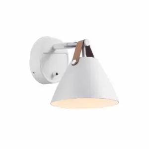 image of Strap 15cm Dome Wall Lamp White, GU10