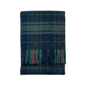 Image of Gallery Direct Gallery Mohair Throw 24 - Green/navy