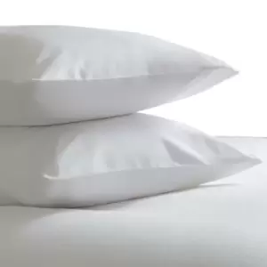 Image of Belledorm Brushed Cotton Housewife Pillowcase (Pair) (One Size) (White)