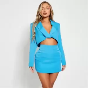 Image of I Saw It First Premium Woven Mini Skirt Co-Ord - Blue