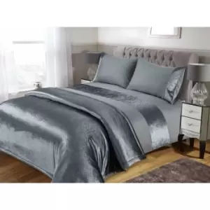 Image of Silver Sparkle Velvet Duvet Set - King