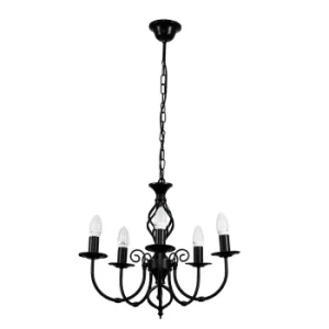 image of Memphis Twist 5 Way Ceiling Light in Black