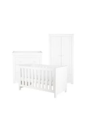 image of Aylesbury 3Pc Set 3 Drawer Dresser, Cot Bed And Wardrobe White