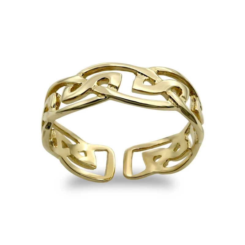 Image of Jewelco London Solid 9ct Gold Celtic Filigree Band Toe Ring - JTR007 Gold female