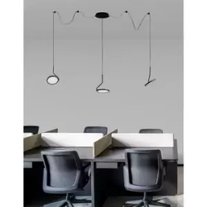 image of Netlighting Merano Calgary Pendant Ceiling Light Sandy Black Aluminium LED 30W 1