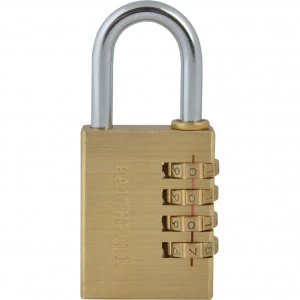 image of Faithfull Brass Combination Padlock 38mm Standard