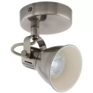 image of Eglo Seras - 1 Light Adjustable Wall Spotlight Bar Cream, Nickel-Antique, GU10