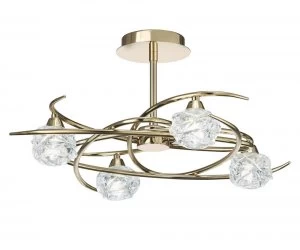 image of Semi Flush Ceiling 4 Light G9, French Gold