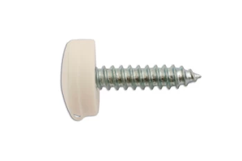 Image of Number Plate Security Screw-White Pack 100 Connect 30633