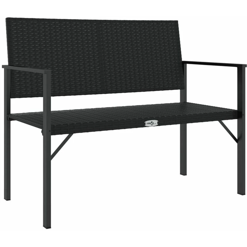 Image of VIDAXL 2-Seater Garden Bench Black Poly Rattan vidaXL 8720845787202