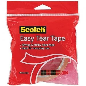 image of Original Scotch Easy Tear 19mm x 30m Adhesive Tape Clear Pack of 1 Roll