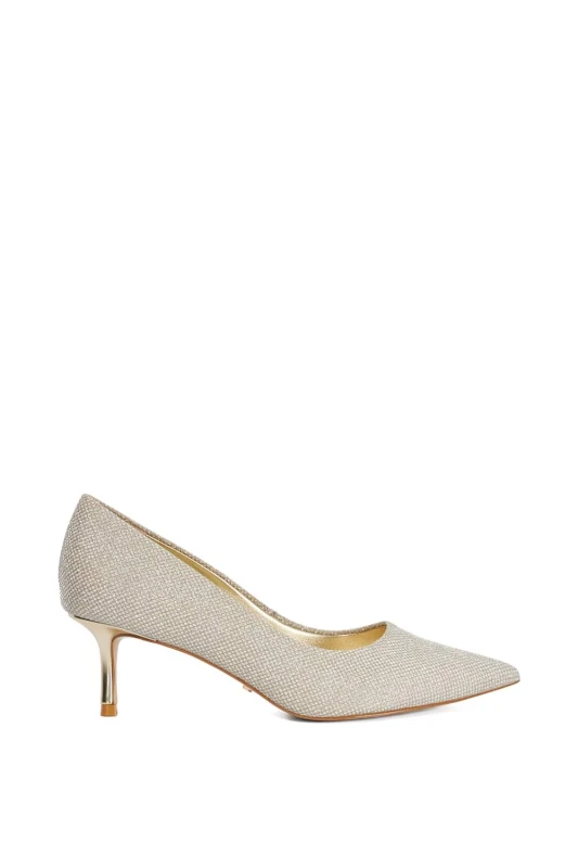 Image of Dune London Womens 'Achievable' Court Shoes in Metallics Size: 8 Metallics Female 8