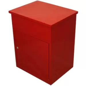 image of Parcel Post Box Lockable Wall Mounted Secure Large Outdoor Letter Smart Mail Drop Box Weatherproof Galvanised Steel 6 Keys 580 x 460 x 360mm - Red