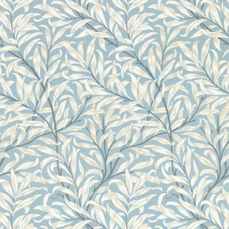 Image of WILLIAM MORRIS BY CLARKE & CLARKE Willow Boughs Dove Wallpaper blue 50X1000CM