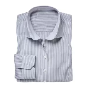 Image of Brook Taverner Womens/Ladies Mirabel Stripe Oxford Formal Shirt (12 UK) (Navy)