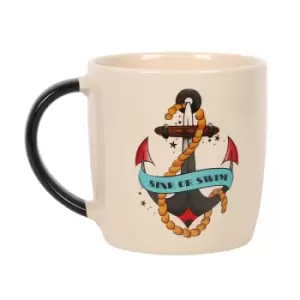 image of Tattoo Sink Or Swim Anchor Ceramic Mug