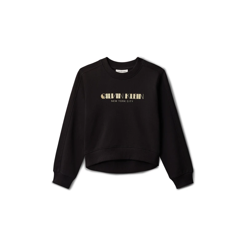 Image of Calvin Klein Jeans Kids Glitter Crew Sweatshirt Ck Black female 8Y