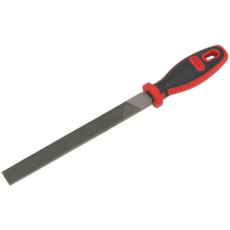 Image of Loops 200mm Flat Engineers Hand File - Double Cut - Coarse - Comfort Grip Handle Multi