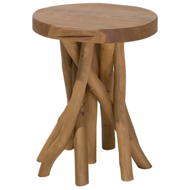 Image of Beliani Side Table Merritt Teak Wood Brown