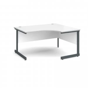 Image of Contract 25 Right Hand Ergonomic Desk 1400mm - Graphite Cantilever Frame
