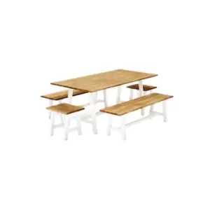 Image of Ivyline Broadway Acacia Wood 5 Piece Furniture Set - Brown