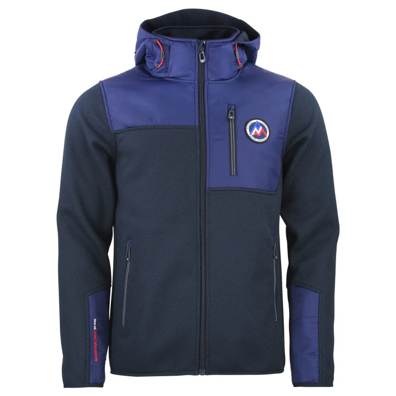Image of Removable hooded fleece Peak Mountain Carillon Bleu Male S