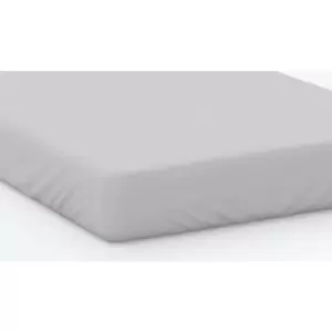 Image of 100% Cotton 200 Thread Count Fitted Sheet 12" King Cloud