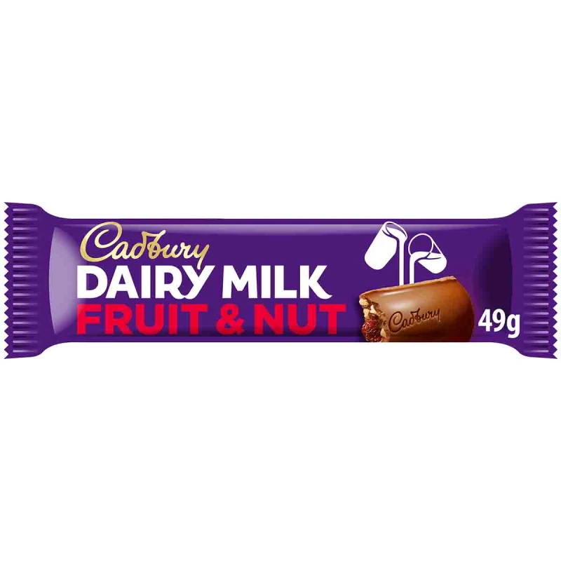 Image of Cadbury Gifts Direct Dairy Milk Fruit & Nut Chocolate Bar 49g 968383