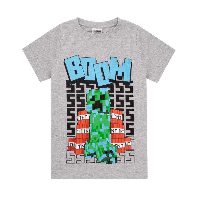 Image of Minecraft Short Sleeved T-Shirt Grey