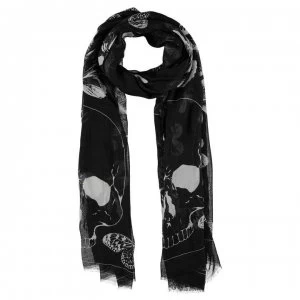 Image of Firetrap Blackseal Skull Scarf - Black/White