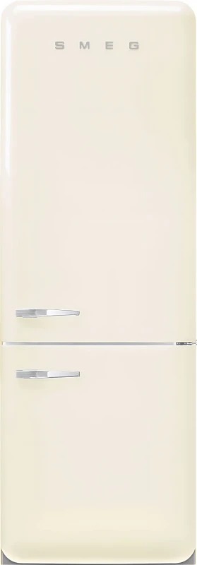 Image of Smeg 50s Style Retro Right Hand Hinge FAB38RCR6 205cm Frost Free Fridge Freezer - Cream - D Rated