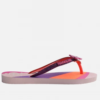 Image of Havaianas Girls Slim Glitter II Flip Flops - Candy Pink - UK 2-3 Kids