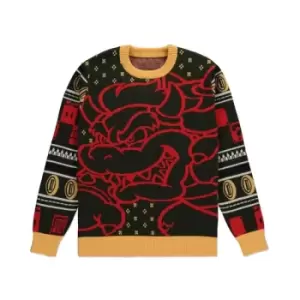 image of Nintendo Knitted Christmas Sweater Bowser Size L