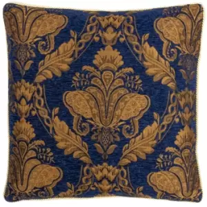 image of Shiraz Traditional Jacquard Cushion Navy, Navy / 58 x 58cm / Cover Only