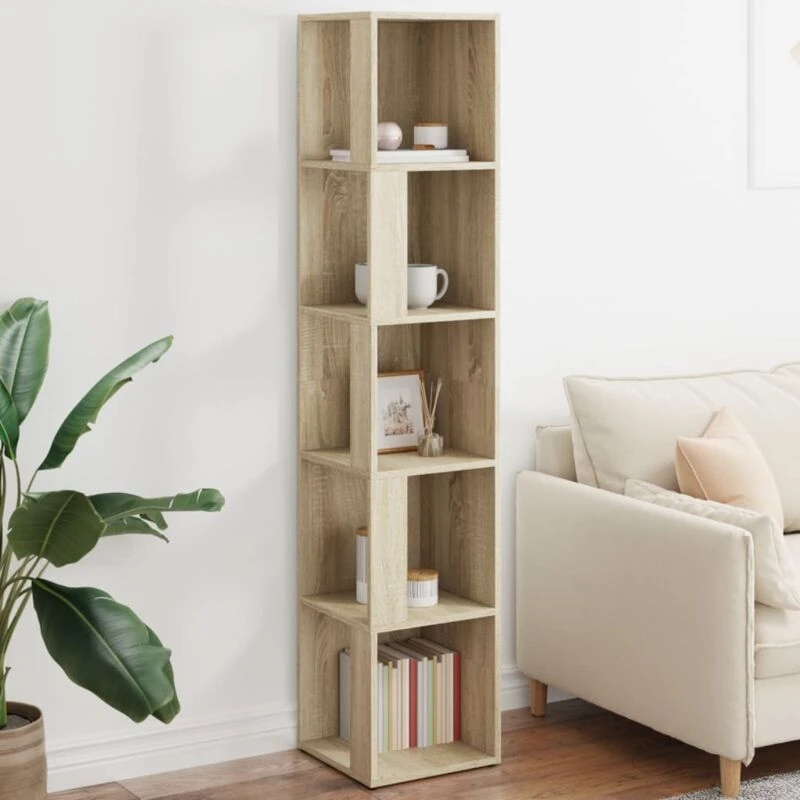 Image of VIDAXL Vidaxl - Corner Cabinet Sonoma Oak 33x33x164.5cm Engineered Wood 8720286650035