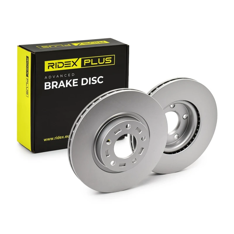 Image of RIDEX PLUS 82B0170P Brake disc Front Axle, Vented, Grey Cast Iron, Coated, High-carbon, without bolts/screws Grey Cast Iron Brake Disc (82)