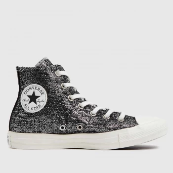 Image of Converse Black & Silver Wabi Sabi Hi Trainers