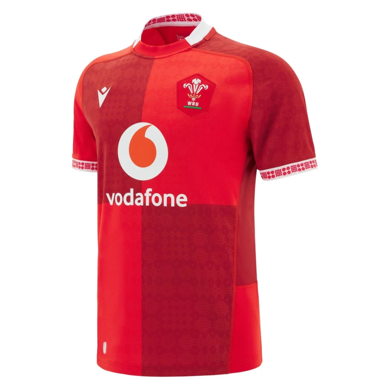 Image of Macron Wales Rugby Union Home Shirt 2025 Adults Red male 2X Large
