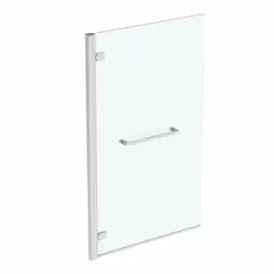 Image of I.Life Hinged lh Bathscreen with Towel Rail 1500mm High x 900mm Wide 8mm Glass - Bright Silver - Ideal Standard