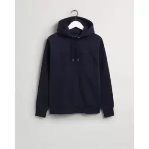 image of Gant Tonal Shield Hoodie - Blue