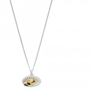 Image of Sterling Silver Bee Flower Pendant P4838