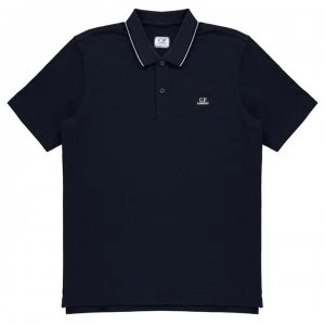 Image of CP COMPANY Boys Logo Polo Shirt - TotalEclpse 888