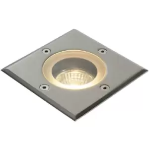 Image of IP65 Outdoor LED Ground Light GU10 Bulb Square Steel Flush Walk Over Floor Lamp