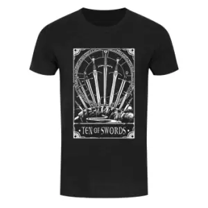 Image of Deadly Tarot Mens Ten Of Swords T Shirt (L) (Heather Black)